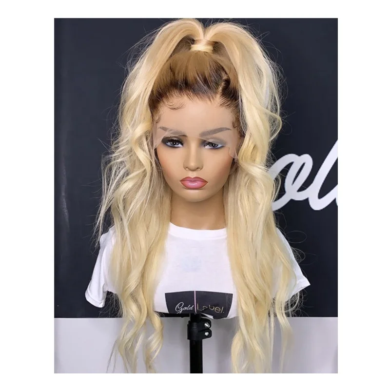 Alisa Factory Price Wholesale T 4/613 Brown To Blonde Lace Front Wigs Human Hair Wigs For Sale