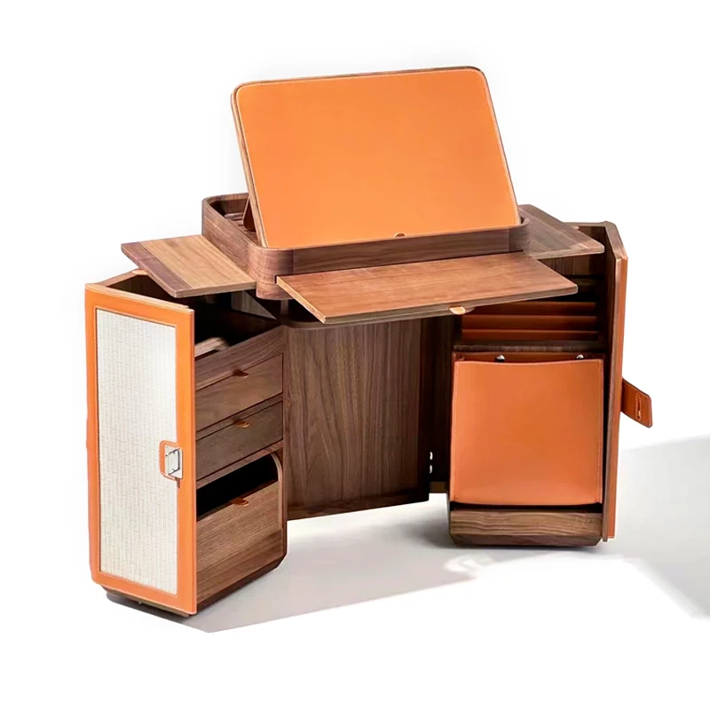 Customized Modern Simple Walnut Dresser Bedroom Dressing Table Storage Cabinet One Small Dressing Table Makeup Table