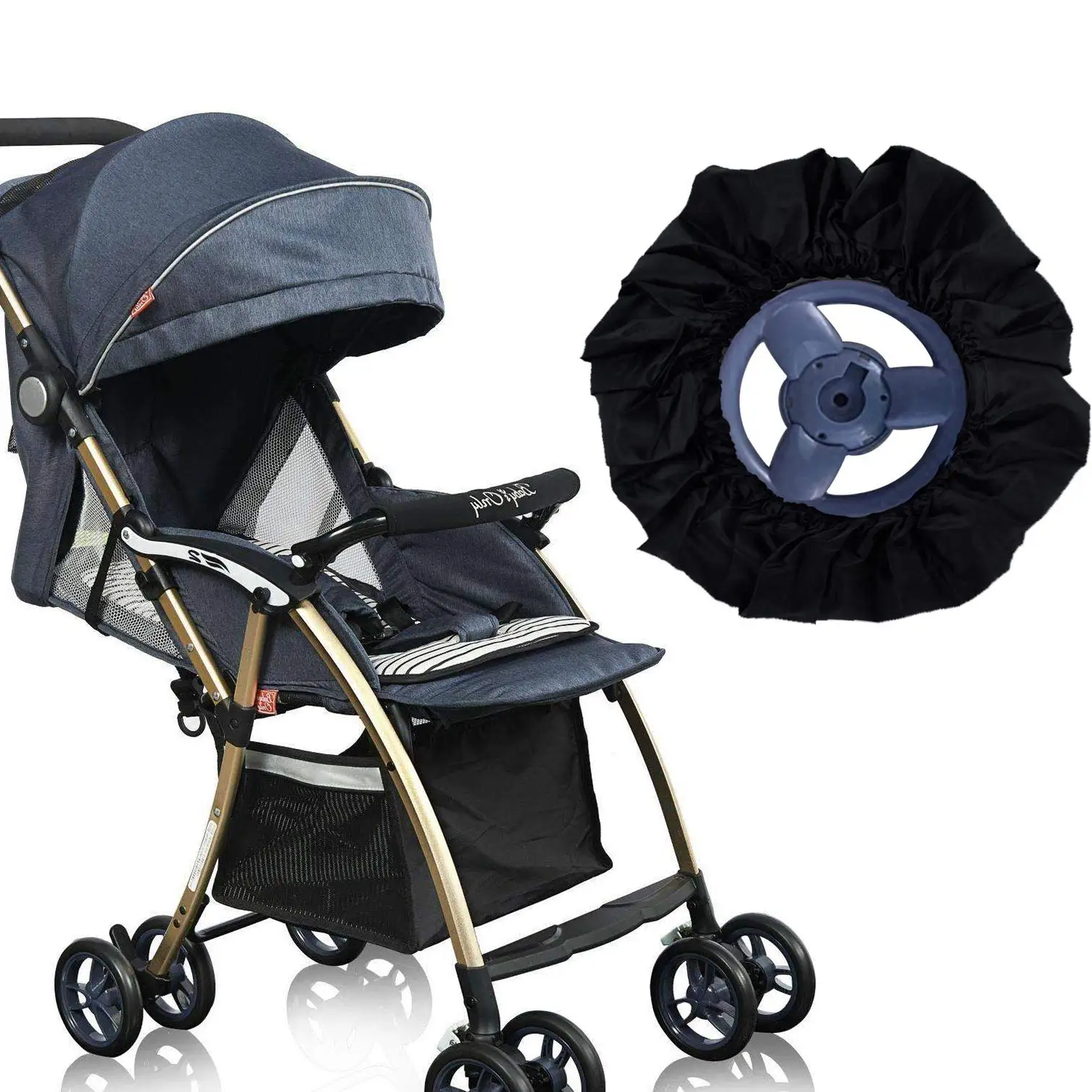 
Black Oxford Cloth Dust proof baby carriage wheel cover Baby Stroller Wheels Protection Covers 