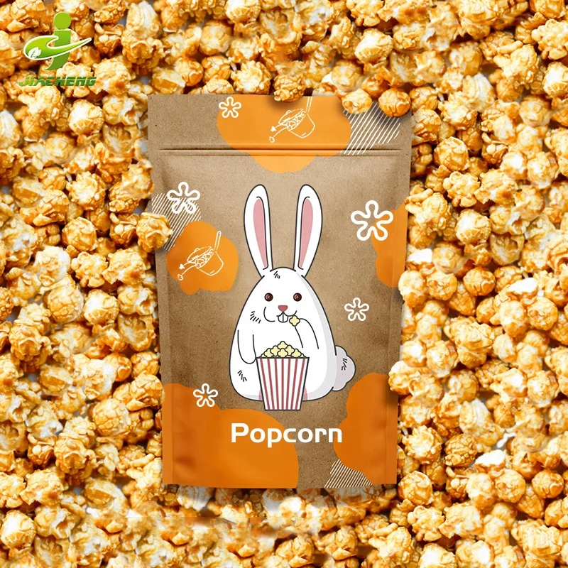 JIACHENG kids degradable milar stand up emballages biodgradable rice krispies packaging bolsas de dulces pop corn snack bags