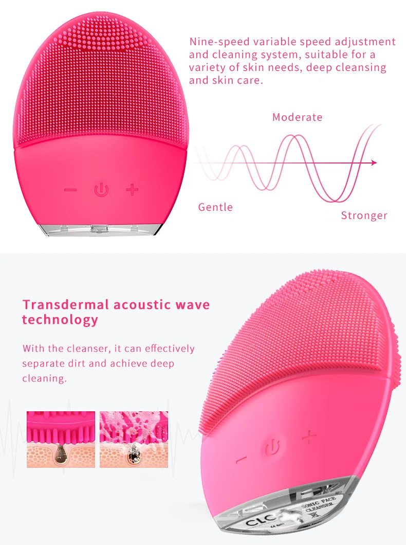 Silicone facial cleansing brush electric sonic facial cleansing brush