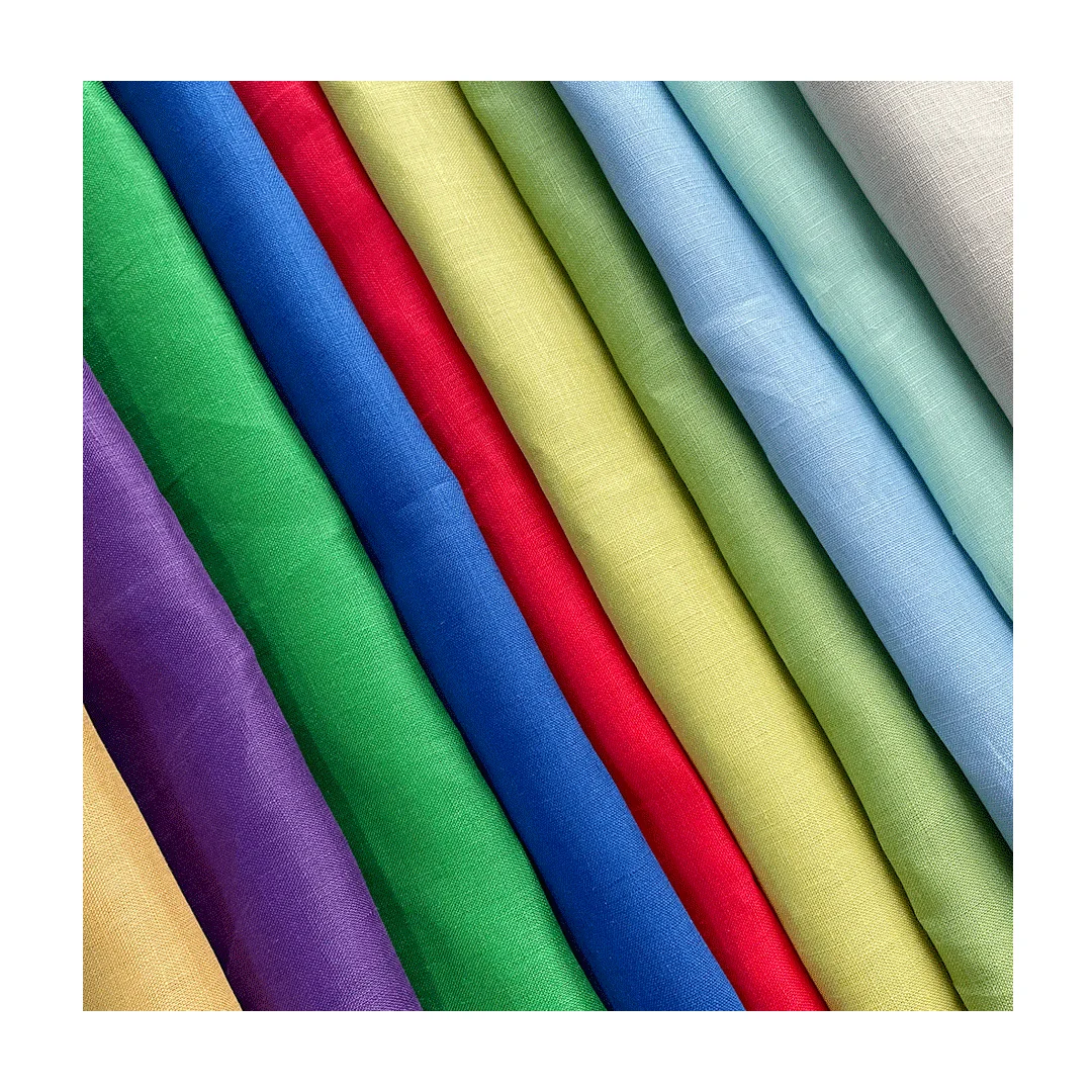 High Quality in stock manufacture Free sample Europe linen 100%  pure Linen Fabric for shirts sofa Curtains dress trousers