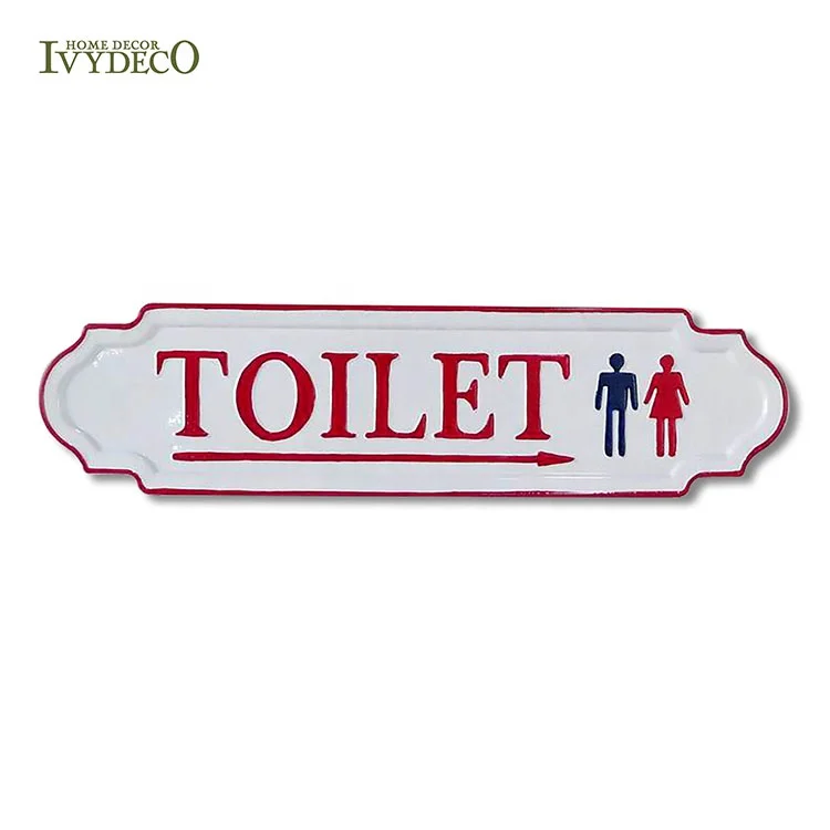 IVYDECO Железный знак для унитаза, табличка с именем унитаза, горячая распродажа, металлические таблички для унитаза