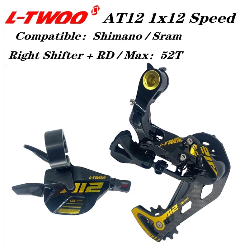 LTWOO AT12 Carbon MTB Bicycle 1X12 Speed Groupset Shifter Lever and Rear Derailleur For Shimano