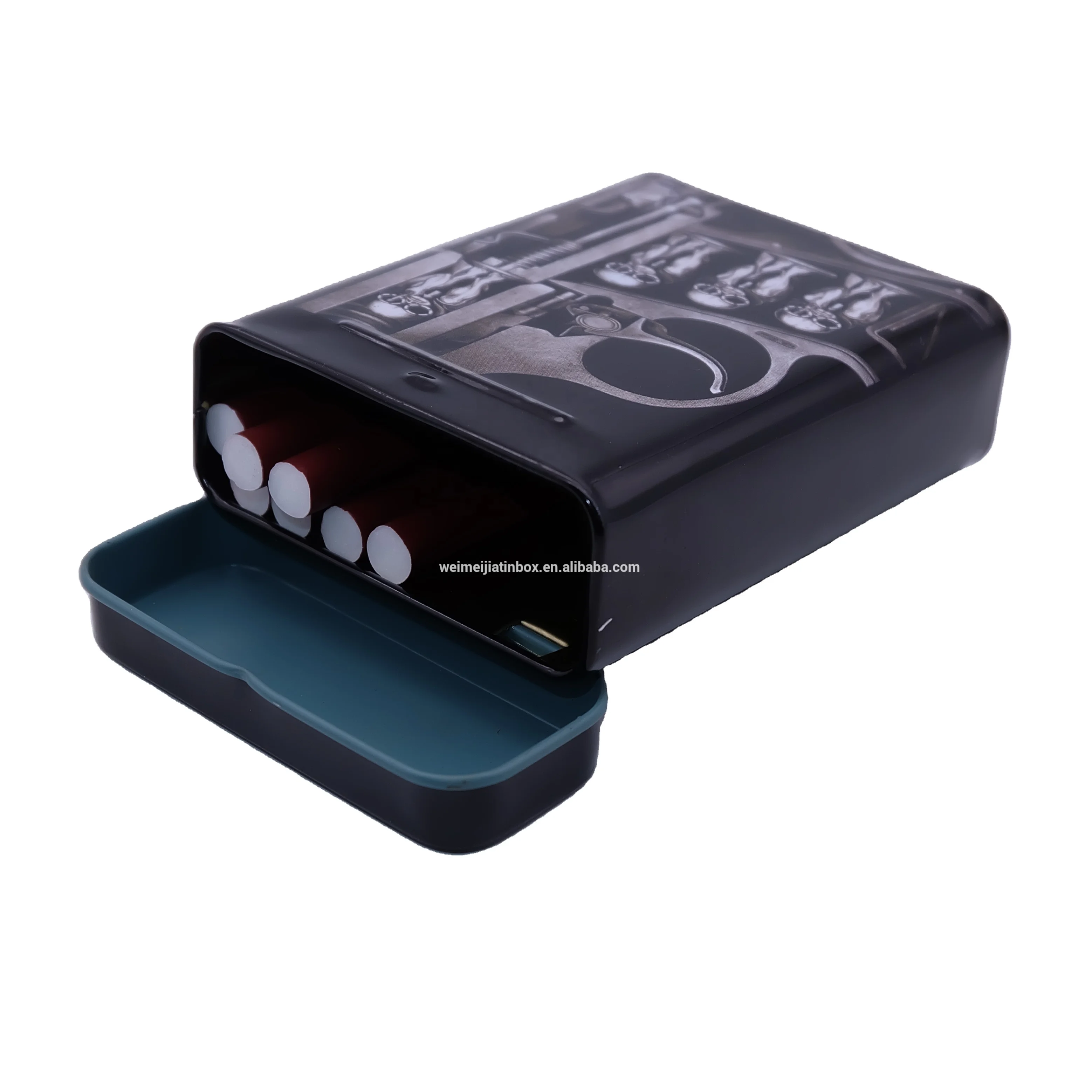 Factory direct supply custom metal cigare cigar cigarette tobacco cigarettes cigara smoke tin box