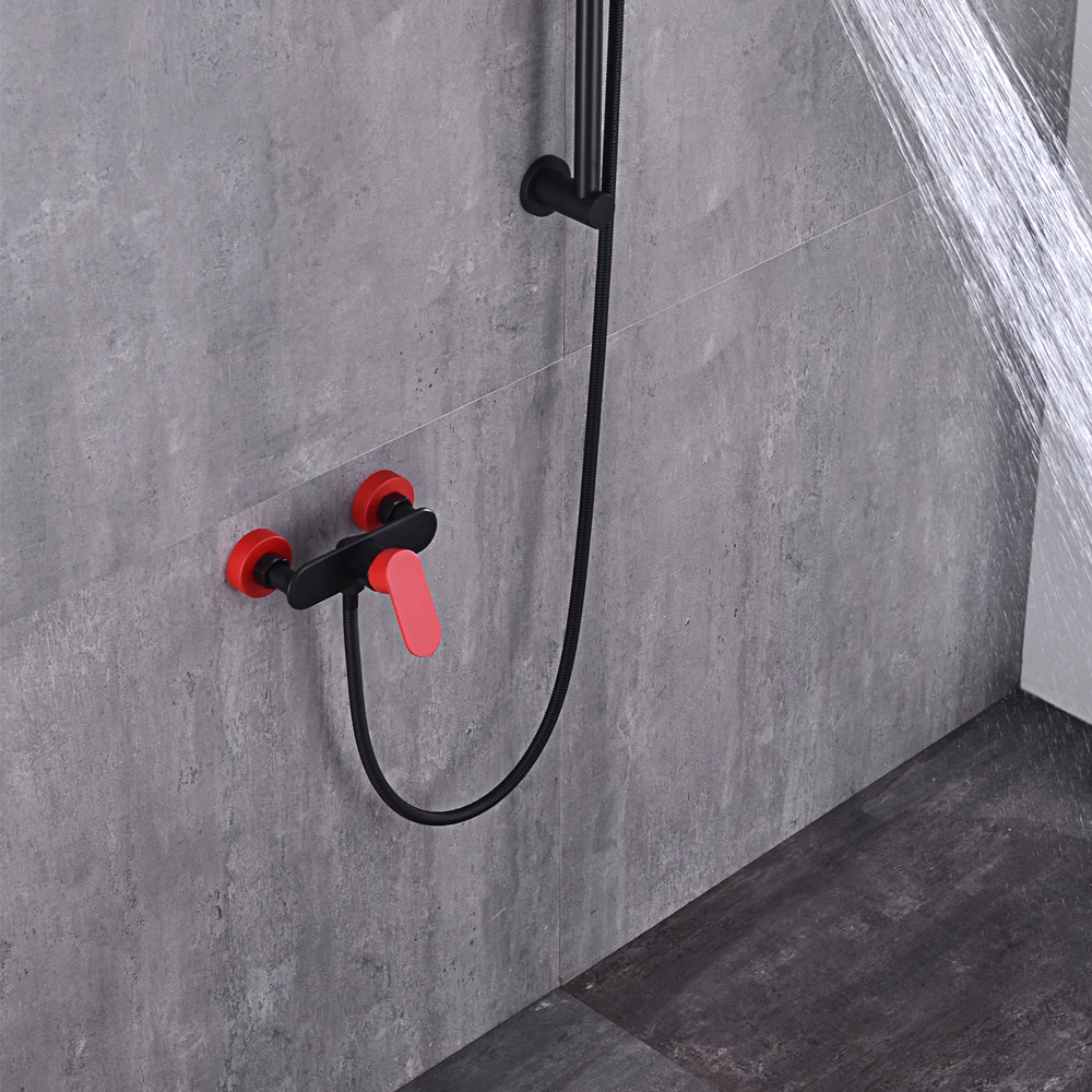 
Luxury bathroom shower set brass faucet single handle wall mounted chrome water mixers taps 