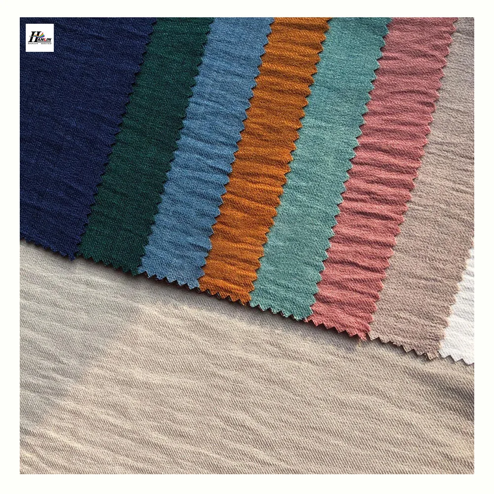 2023 New Design Linen Fabric 100% Polyester Linen Crepe Fabric For Clothing