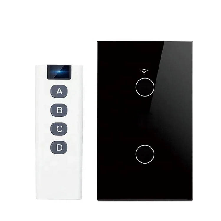 Oem Smart Electric 2 Gang Wifi Touch Switch For Home With RF 433Mhz Remote Control Function