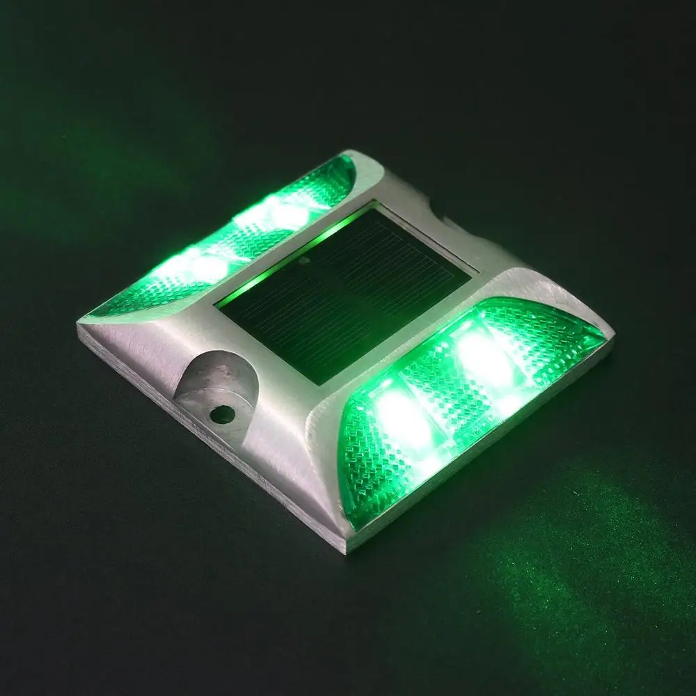 Waterproof 4LED Flashing Solar Road Stud Light Security Warning Lamp For Pathway