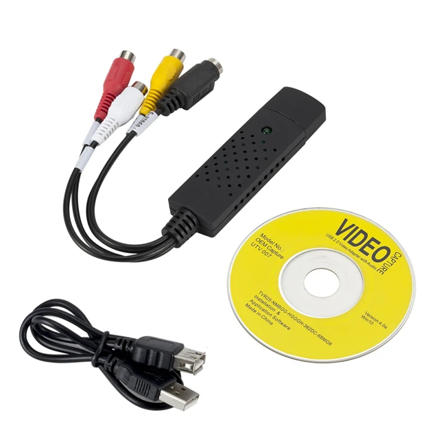 High Quality Portable Easy USB 2.0 Video Audio Converter Capture Card DVD DVR VHS Support NTSC PAL Video