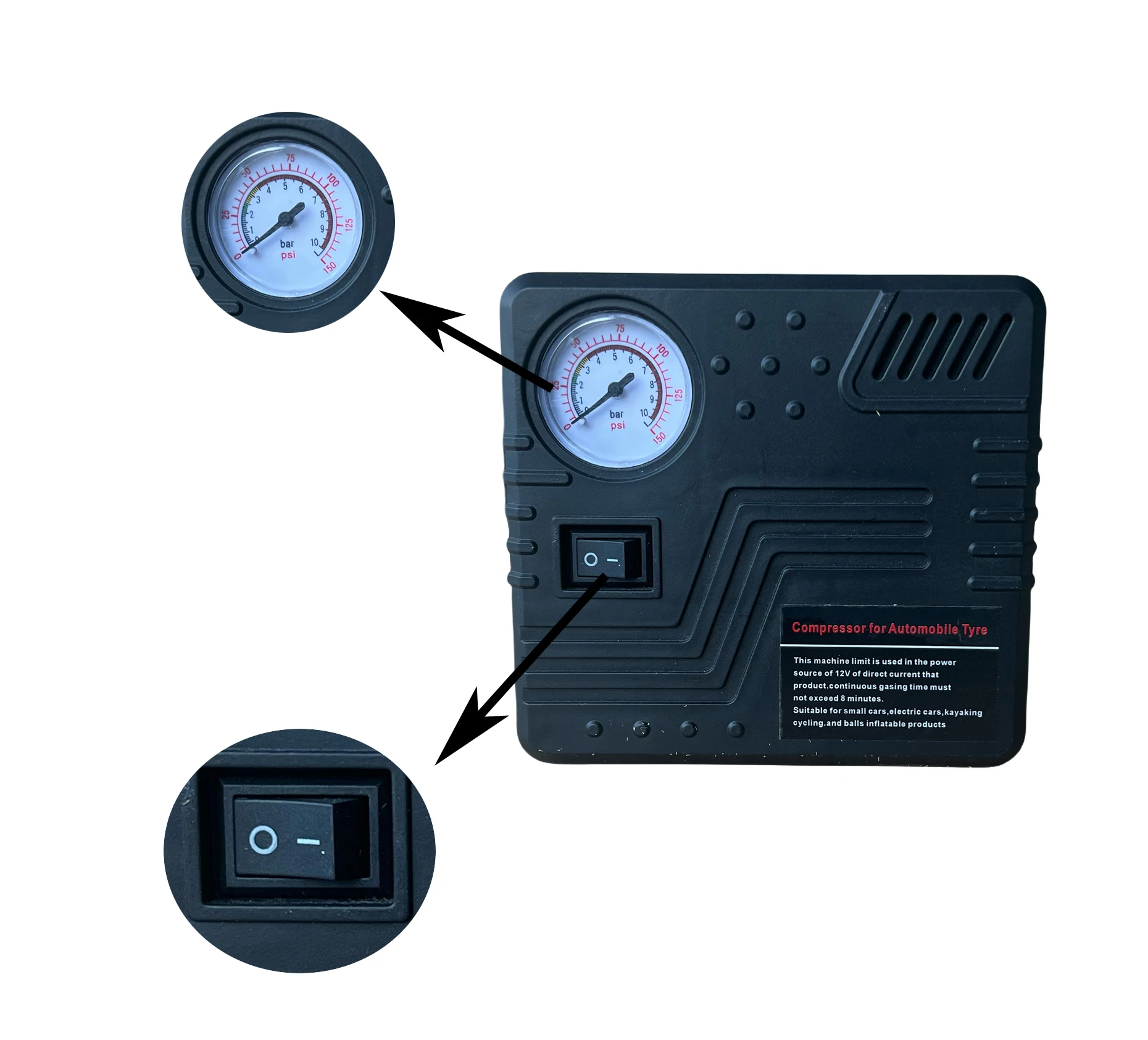 Direct Sales by Factory Compact Air Compressor for Automobile Tire Suitable for Small Cars Cycling and Balls Inflatable Products