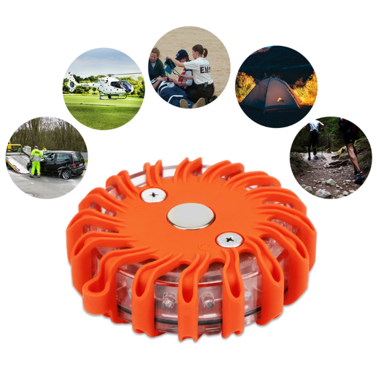 Sequential 3 Lamps Road Traffic Rechargeable Warn Lamp Case Vehicle Strobe Beacon Signal Light Flashing Caution Waning Light