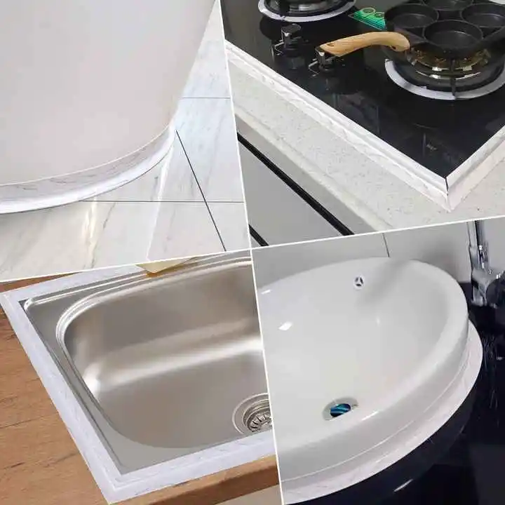 Tile Gap White Sealing Strip Kitchen Caulk Flexible Waterproof Sealing Tape Self Adhesive Caulk Sealant Tape