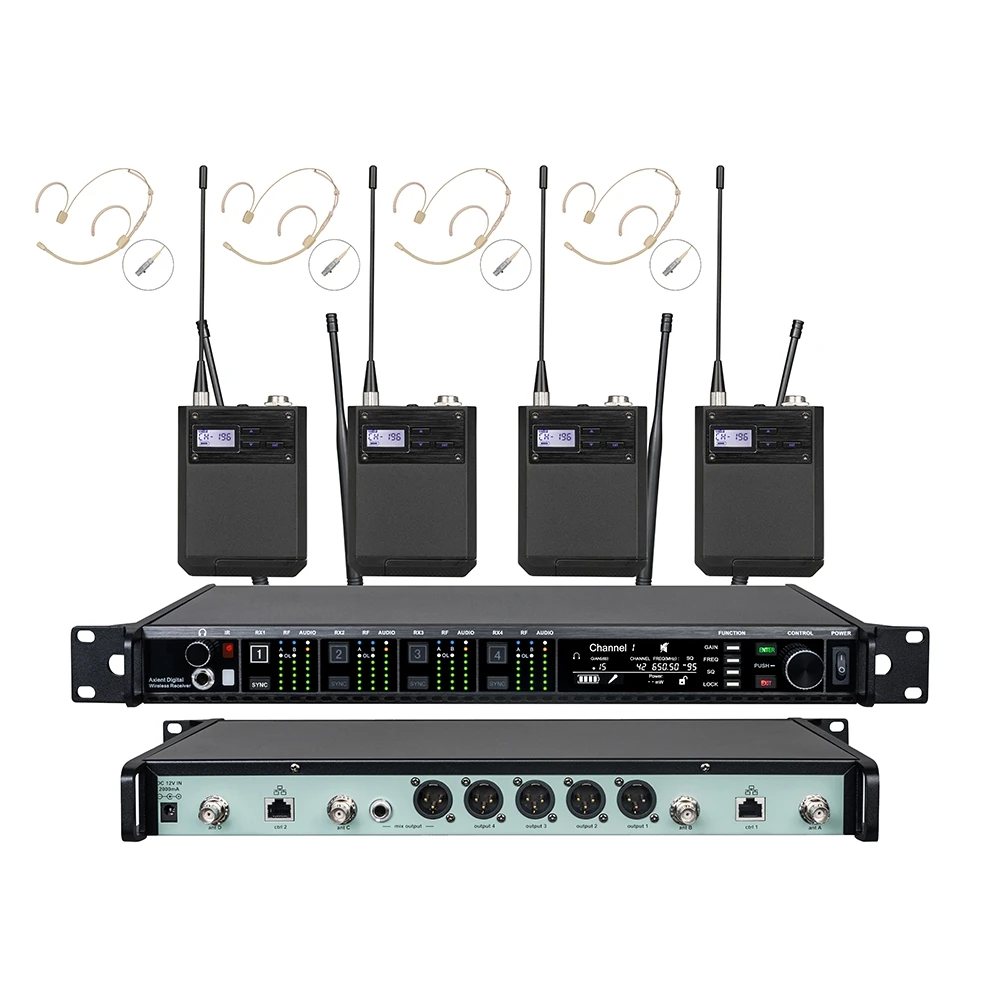 AD4Q Professional Wireless Microphone 8 Channel UHF 470-940mhz Studio Microphone For Shure Microphones