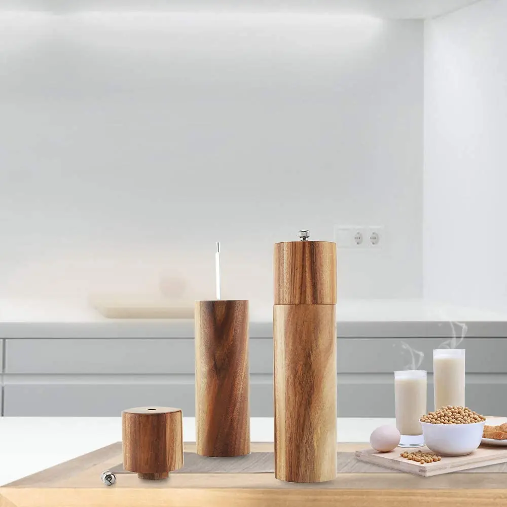 
Wooden Salt and Pepper Grinder Set, Manual, Acacia Wood, 8