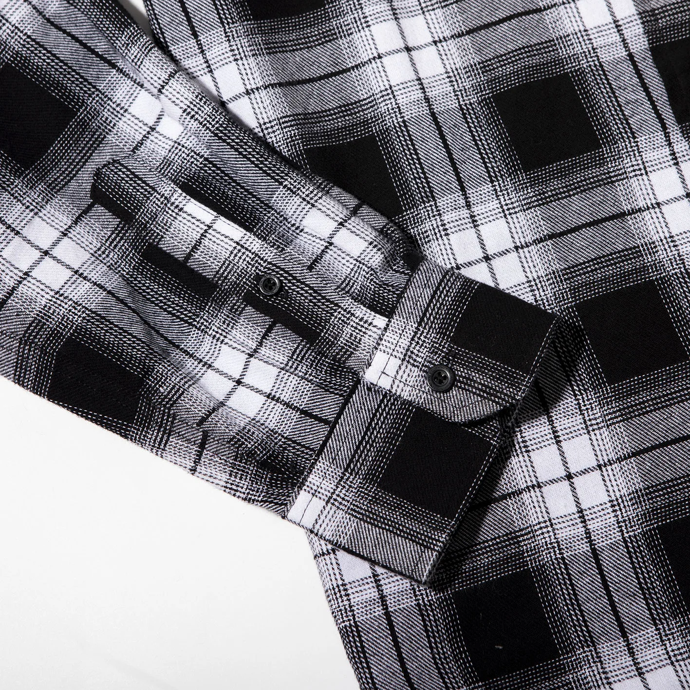 High Quality Autumn Casual Dark Plaid Pattern Flannel Nice Trending Full Long Sleeve 100% cotton Black Check Shirts For Mens