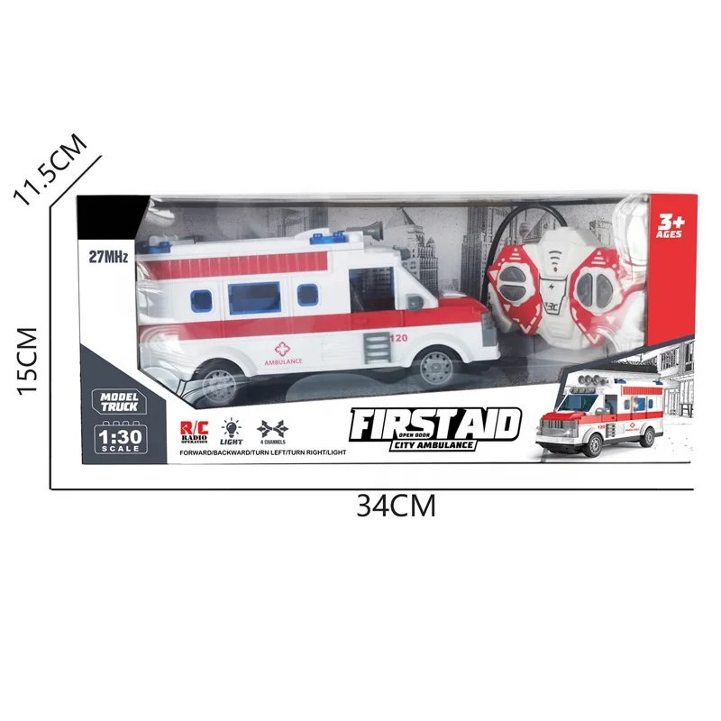 4 Channel Remote control ambulance toy model ambulance 1:30 rc car toy with light