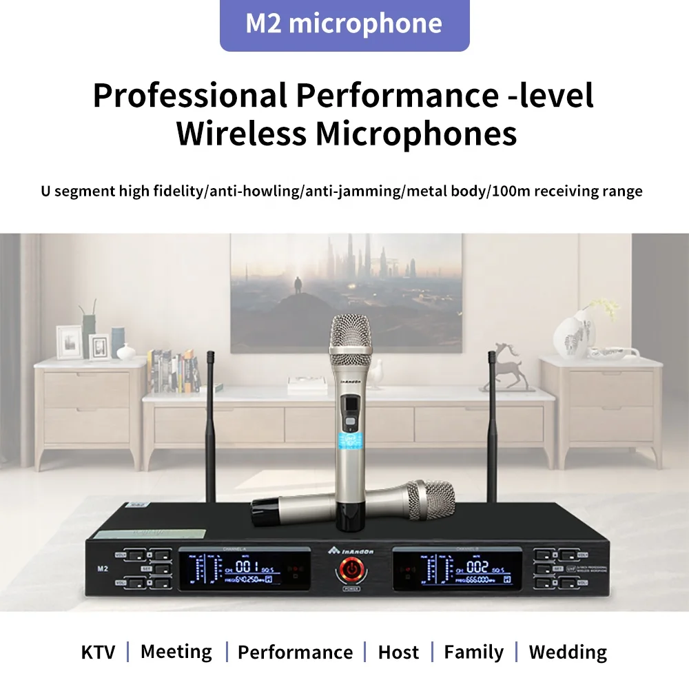 Профессиональная система караоке InAndOn с динамиком 4K Hifi KTV, набор для караоке с беспроводным микрофоном