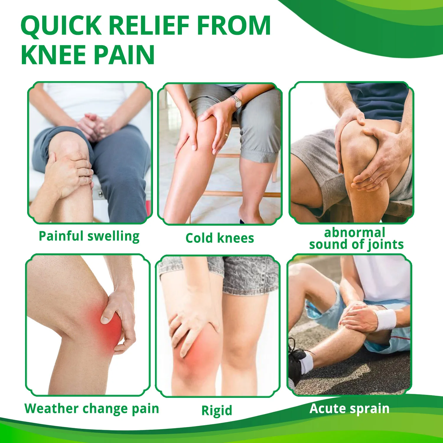 Li Shizhen Natural Knee Relief Patch 10pcs Wormwood Knee Patches Long Lasting Relief and Warming Herbal Plaster Patches