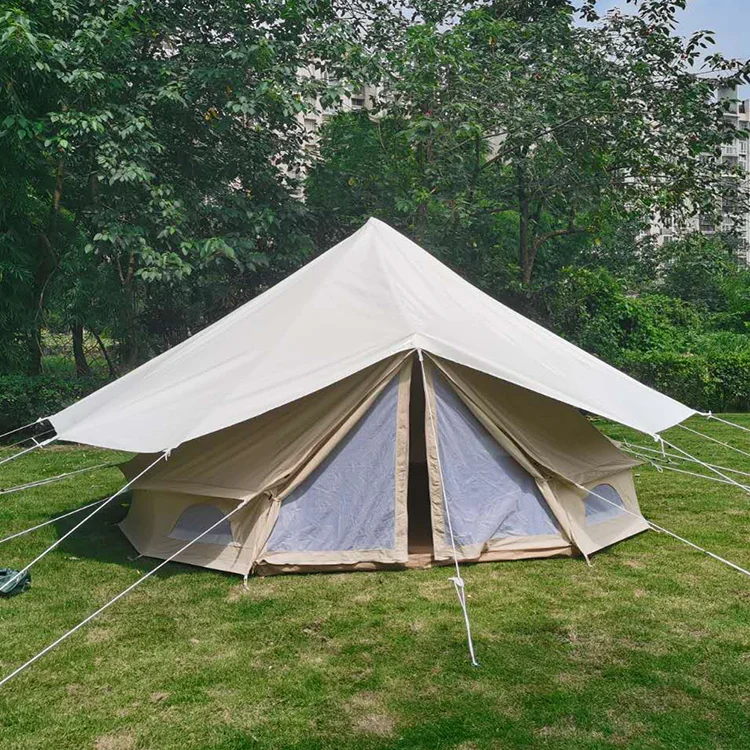 6-10 Persons Yurt Tent Cotton Canvas Bell Tent With Canvas Fabric