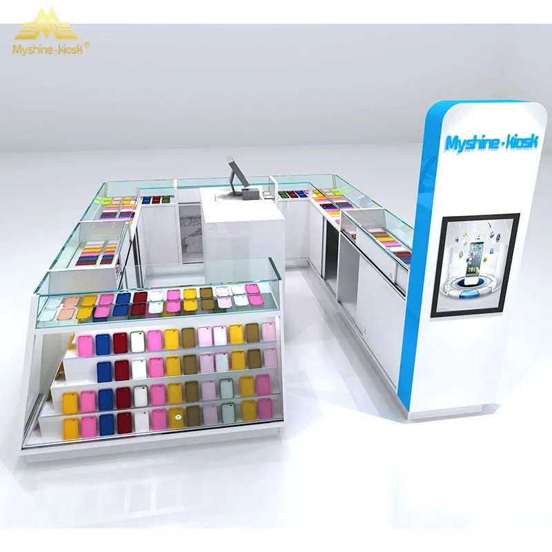 Wooden Cell Phone Store Design Mobile Phone Shop Display Showcase Furniture