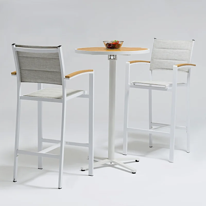 New Product Certificated High Outdoor Wooden Bar Stool Chair And Table