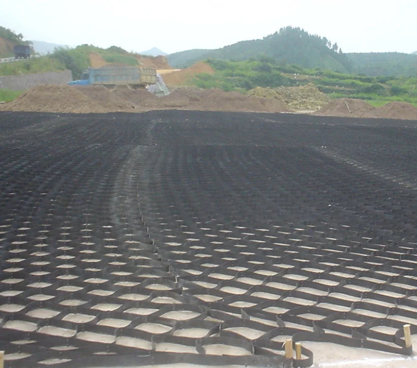 HDPE plastic smooth textured perforated geocell honeycomb gravel grids for road ground driveway paver manufacturer direct supply