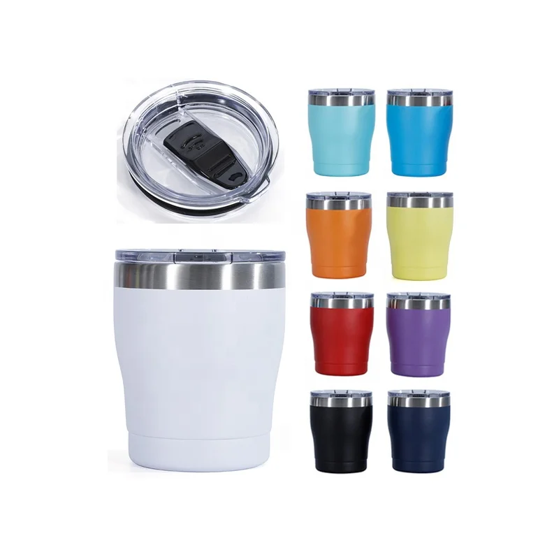 Colorful Powder Coated Regular Small Tumbler with Lid Double Wall car travel tumbler cup mugs for coffee