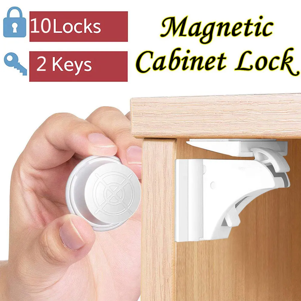 Baby Safety Locks Children Drawer Latch Door Magnetic Lock For Cabinets Child Baby Proof Magnetic Cabinet Safety Cupboard Locks