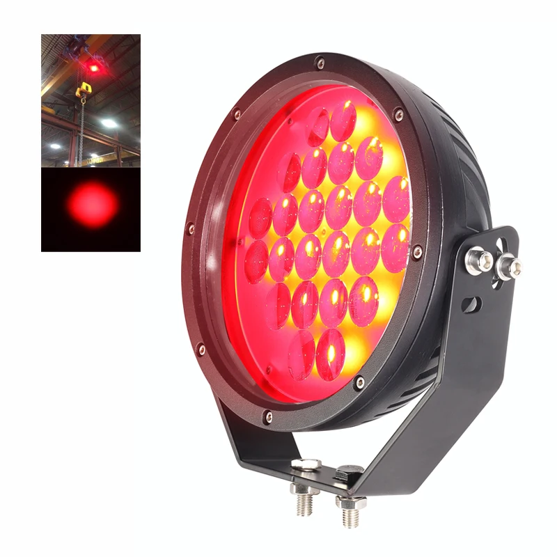 High power 9 inch 72W Spot Led Work Light Safety Warning Lights Overhead Crane Lamp