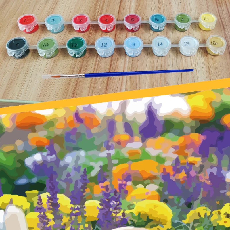 Acrylic Paint Picture by numbers Morden Wall art Canvas Painting with Frame for Home Decoration