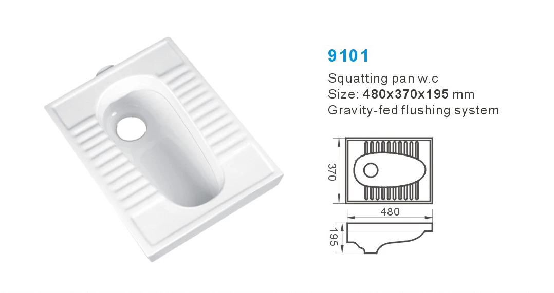 Factory White Ceramic Porcelain Floor Mounted Squat Pan Toilet  Squat Pan WC Bathroom