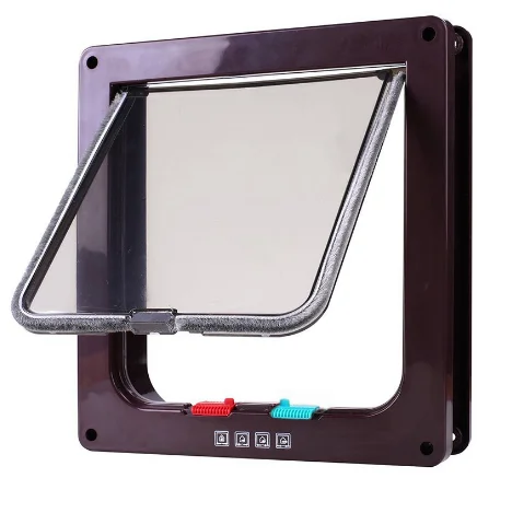 Электрическая Раздвижная Дверь для домашних животных, пластиковый салазер для кошек, домашних питомцев со стеклянными автоматическими воротами