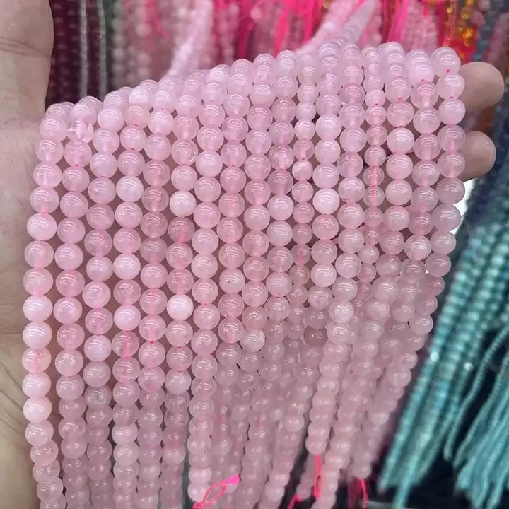 Custom 4/6/8/10/12 mm Natural Stone Tiger eye Rose Quartz Amethyst Round loose Beads for Jewelry Making DIY Bracelet Necklace