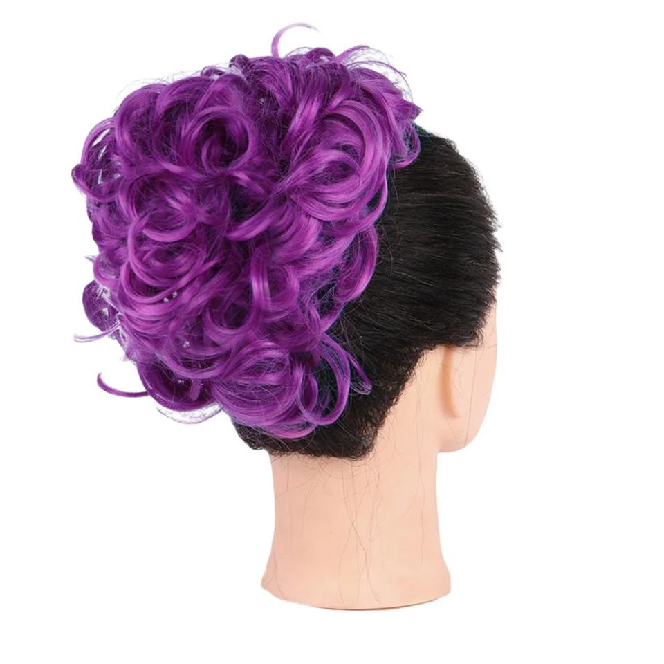 Оптовая продажа, спутанные натуральные эластичные кудрявые шиньоны для наращивания волос, хвост для афро-конского хвоста, волосы, шиньон, синтетический пучок волос