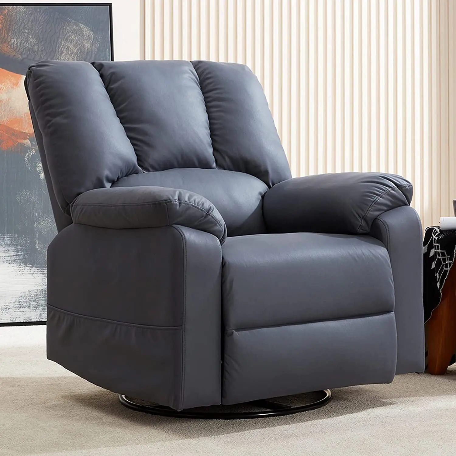 SANS Massage Heated Recliner Sofa Chair 360 Degree Swivel Rocking Recliner Chair for Living Room