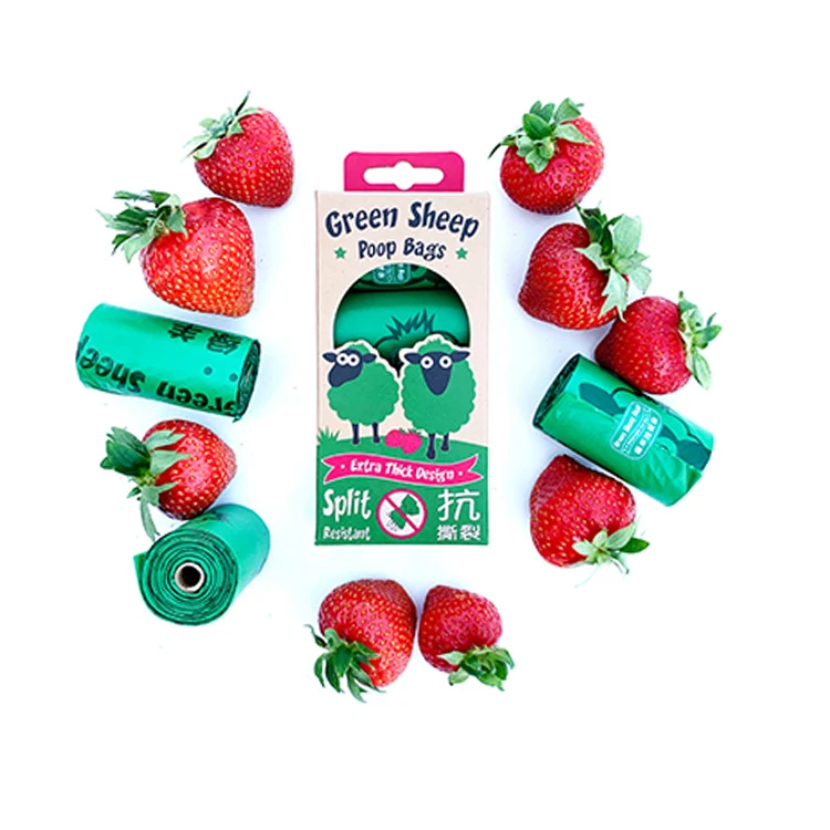 Manufacturer Wholesale Custom Logo Unscented Green Biodegradable Pet Dog Poop Bag