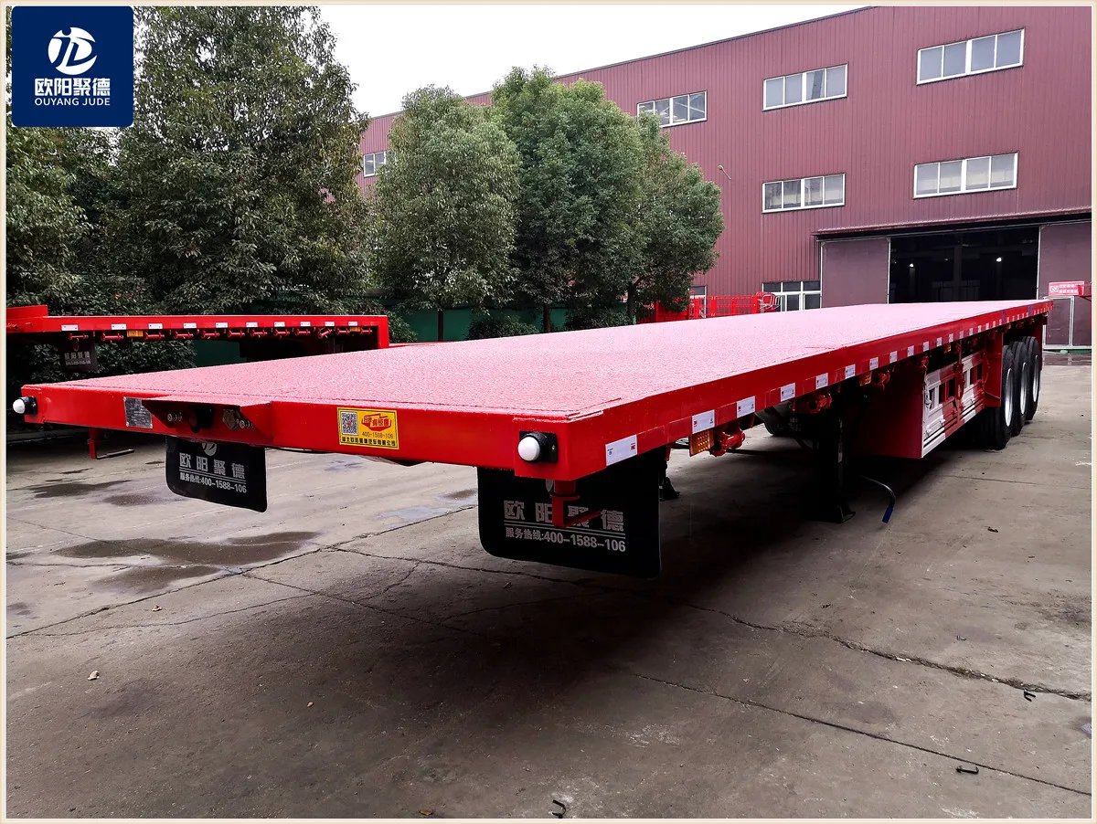  OYJD Trailers many function transporting tool thee-axle high quality strengthen carbon steel flat bed truck trailer On