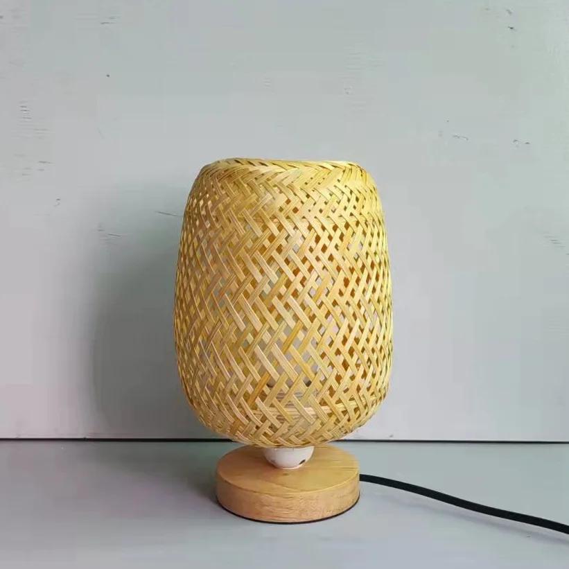 Handmade Natural Woven Lamp Japanese Restaurant Decorative Lighting Wooden Bamboo Chandeliers Creative Rattan Pendant Light
