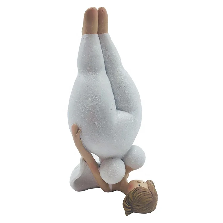 Wholesale polyresin fat yoga girl decor lady figurine statue, fat woman statue decor resin yoga girl*
