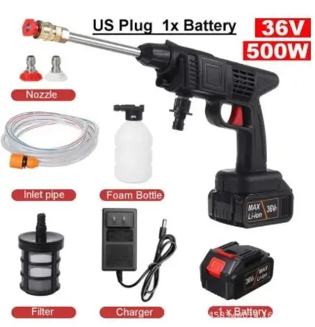 Battery-free Wireless High Pressure Car Washer 20000mah Sprayer Steam Wash Gun Supplies Cleaning car washing water gun set