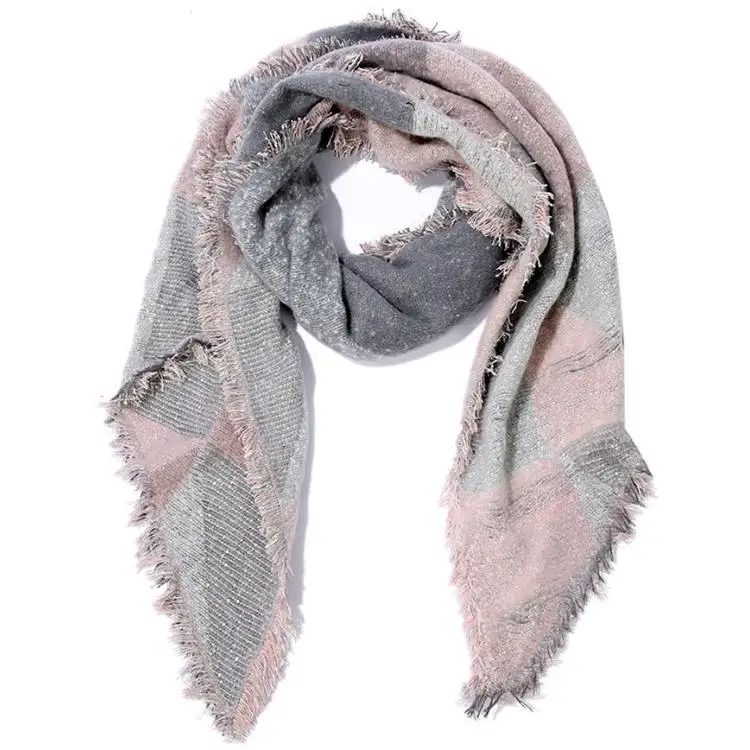 autumn warm luxury styles designer scarfs Women Shawl Knitted Poncho winter check scarf