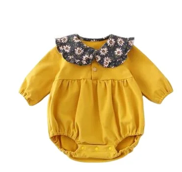 
Headband Cotton Oem Girl Style Romper Autumn and Spring Floral Newborn Quantity Baby and Kids 100% Cotton Knitted Fabric 