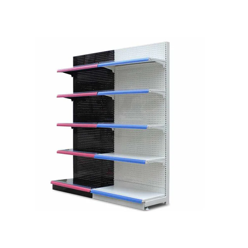 Grocery Supermarket Vegetables Shopping Shelves Display Rack Customized Logo Double-sided Heavy Duty