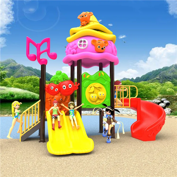 cheap price wholesale multifunctional children outdoor small play area playground daycare kids plastic slide set