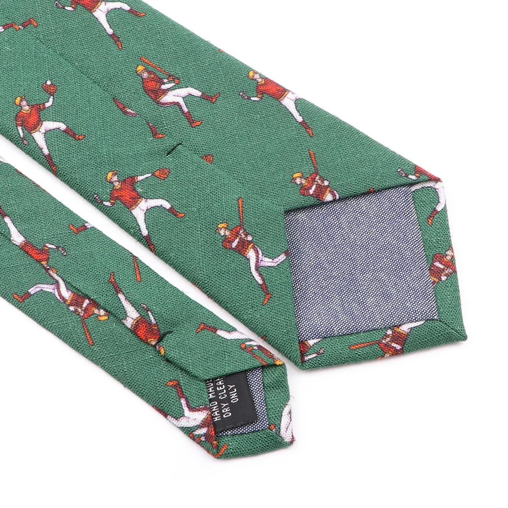 High Quality Cotton Handmade Tie For Men Cartoon Blue Green Necktie Wedding Business Suits Skinny Neck Ties Gravatas Accessories