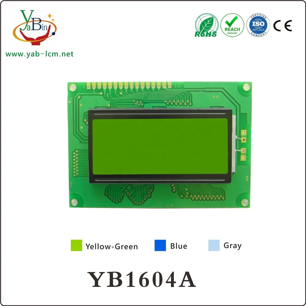 Stn 16X4 Character Display Module,Yellow-Green 1604 Lcd