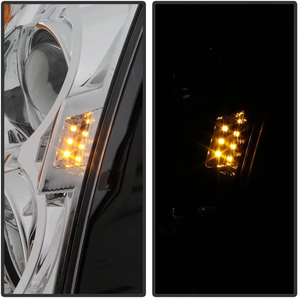 Halogen Projector Headlight Headlamp For Cadillac CTS 2008-2014 Exc V 2009 Clear Lens Chrome bezel Head Lamp GM2502309 22783446