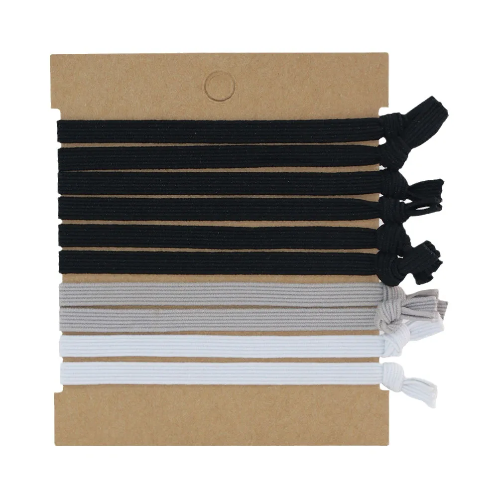 Wholesale Custom Strong Holder Mens Hair Ties Bracelet Knotted Elastic Black Hair Ties Knotted Hair Bands