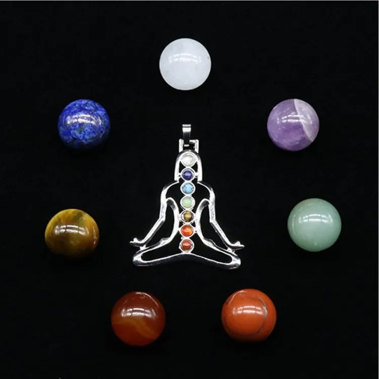 Amazon Hot Selling Seven Chakra Tumbled Stone Reiki Set Natural Polished Healing Gravel Crystal Meditation Palm Stones For Gift